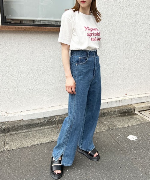 FREE'S MART（フリーズマート）の「ショート丈カラーロゴＴシャツ（Tシャツ/カットソー・レディース・ホワイト/ホワイト系その他/ピンク・FREE）」の20枚目の写真