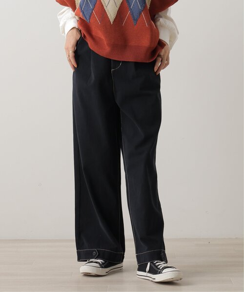 【新品】サイドボタン二枚重ねワイドパンツ　男女兼用　ブラック　C346 m3466_750_r.jpg