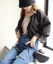 one after another NICE CLAUP | 前後2WAYジャガード羽織り(シャツ/ブラウス)