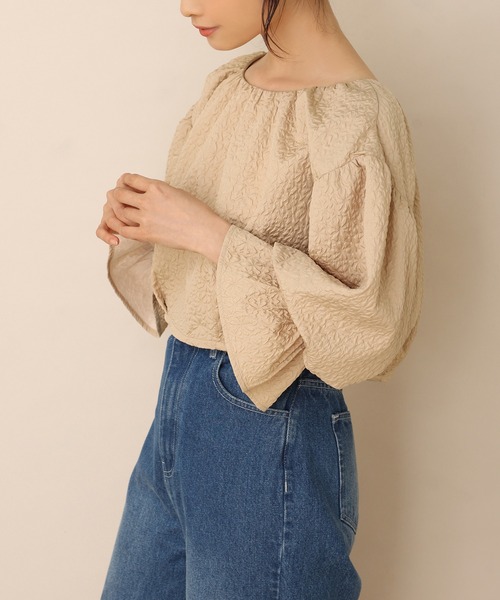 one after another NICE CLAUP（ワンアフターアナザーナイスクラップ）の「前後2WAYジャガード羽織り（シャツ/ブラウス・レディース・ブラック/ベージュ/アイボリー・FREE）」の21枚目の写真