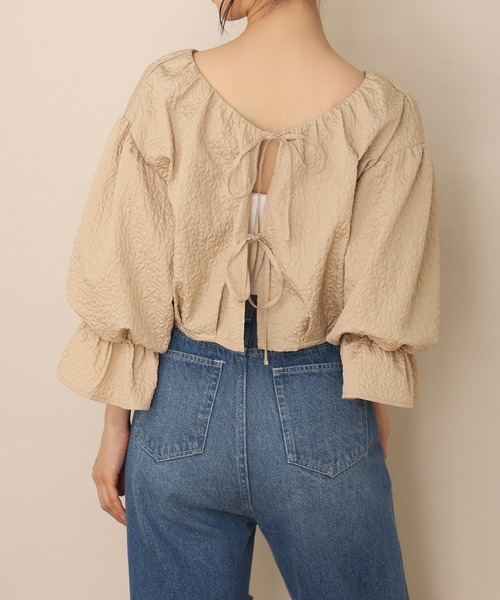 one after another NICE CLAUP（ワンアフターアナザーナイスクラップ）の「前後2WAYジャガード羽織り（シャツ/ブラウス・レディース・ブラック/ベージュ/アイボリー・FREE）」の22枚目の写真