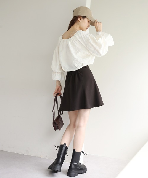 one after another NICE CLAUP（ワンアフターアナザーナイスクラップ）の「前後2WAYジャガード羽織り（シャツ/ブラウス・レディース・ブラック/ベージュ/アイボリー・FREE）」の14枚目の写真