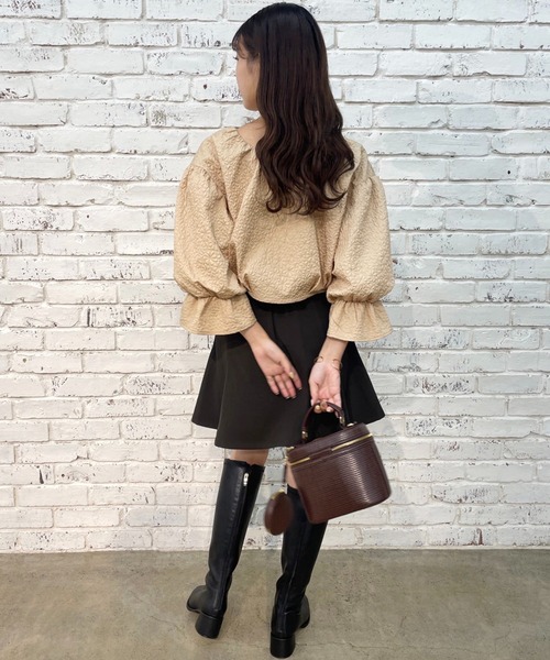 one after another NICE CLAUP（ワンアフターアナザーナイスクラップ）の「前後2WAYジャガード羽織り（シャツ/ブラウス・レディース・ブラック/ベージュ/アイボリー・FREE）」の17枚目の写真