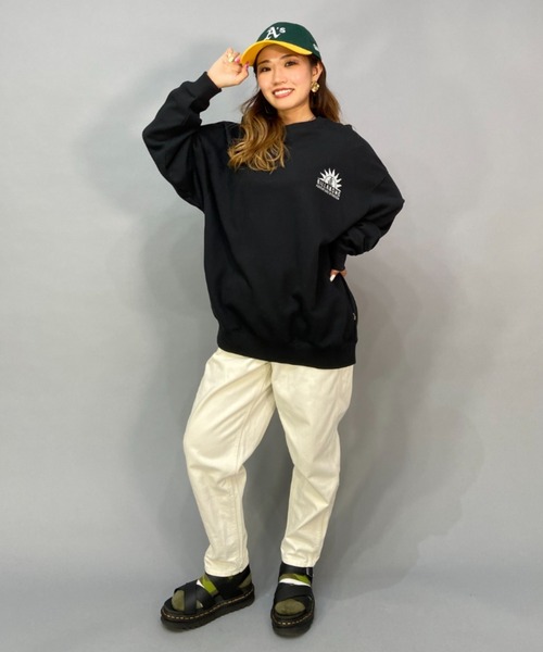 BILLABONG(ビラボン)の「BILLABONG/ビラボン 撥水加工/ビッグシルエット/オーバーサイズ/バックプリントスウェット BC014-007(スウェット・レディース・ホワイト/ブラック/オレンジ・M/L)」の20枚目の写真