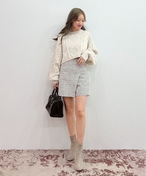 EPIMI E'PIMMY(エピミエピミー)の「ハイウエストツイードスカパン(スカート・レディース・ブラック/ベージュ/オフホワイト・MEDIUM)」の7枚目の写真