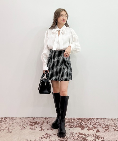 EPIMI E'PIMMY(エピミエピミー)の「ハイウエストツイードスカパン(スカート・レディース・ブラック/ベージュ/オフホワイト・MEDIUM)」の13枚目の写真