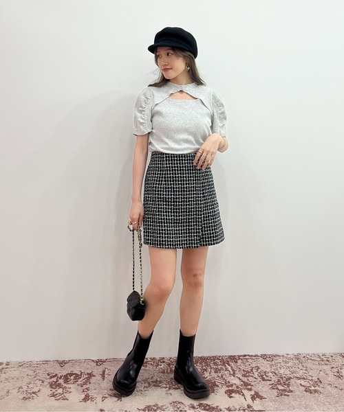 EPIMI E'PIMMY(エピミエピミー)の「ハイウエストツイードスカパン(スカート・レディース・ブラック/ベージュ/オフホワイト・MEDIUM)」の12枚目の写真