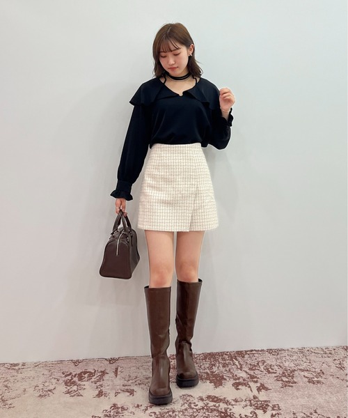 EPIMI E'PIMMY(エピミエピミー)の「ハイウエストツイードスカパン(スカート・レディース・ブラック/ベージュ/オフホワイト・MEDIUM)」の11枚目の写真