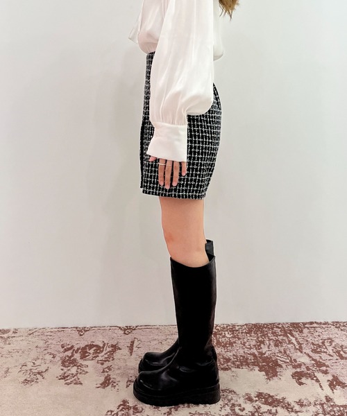 EPIMI E'PIMMY(エピミエピミー)の「ハイウエストツイードスカパン(スカート・レディース・ブラック/ベージュ/オフホワイト・MEDIUM)」の4枚目の写真