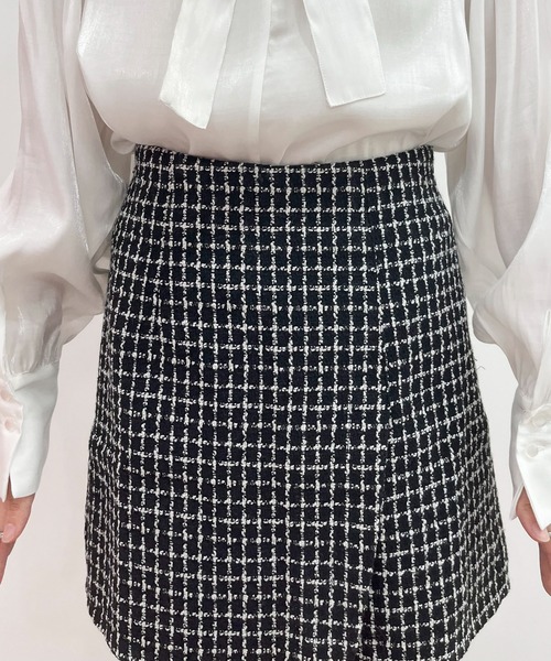 EPIMI E'PIMMY(エピミエピミー)の「ハイウエストツイードスカパン(スカート・レディース・ブラック/ベージュ/オフホワイト・MEDIUM)」の8枚目の写真