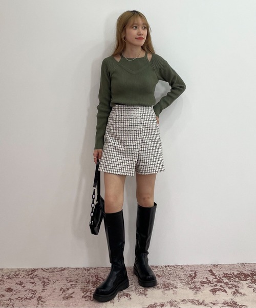 EPIMI E'PIMMY(エピミエピミー)の「ハイウエストツイードスカパン(スカート・レディース・ブラック/ベージュ/オフホワイト・MEDIUM)」の15枚目の写真