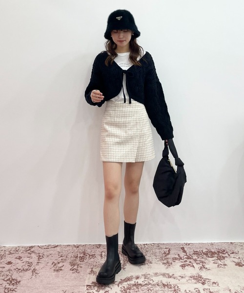 EPIMI E'PIMMY(エピミエピミー)の「ハイウエストツイードスカパン(スカート・レディース・ブラック/ベージュ/オフホワイト・MEDIUM)」の21枚目の写真