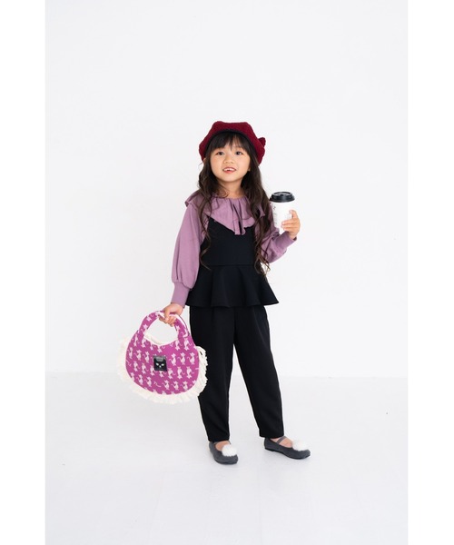 nino（ニノ）の「ねこ耳ベレー帽　ボア（ハンチング/ベレー帽・キッズ・ホワイト/カーキ/レッド系/アイボリー・50-52/48-50/52-54/50-52cm/52-54cm/48-50cm）」の10枚目の写真