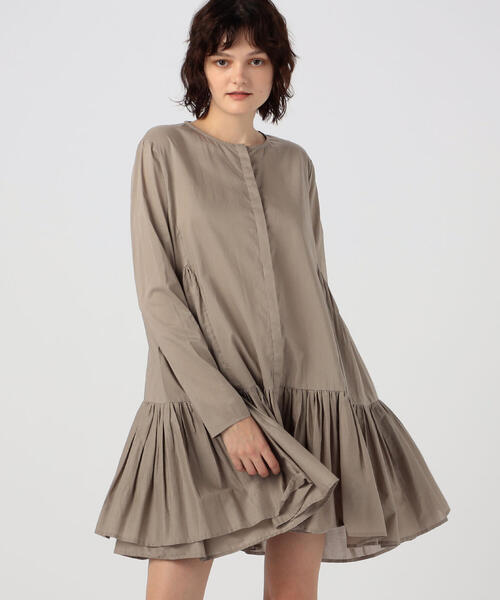 TOMORROWLAND （トゥモローランド）の「【別注】MERLETTE×TOMORROWLAND MERTEL ワンピース（ワンピース・レディース・ダークブラウン/ベージュ・3）」の2枚目の写真