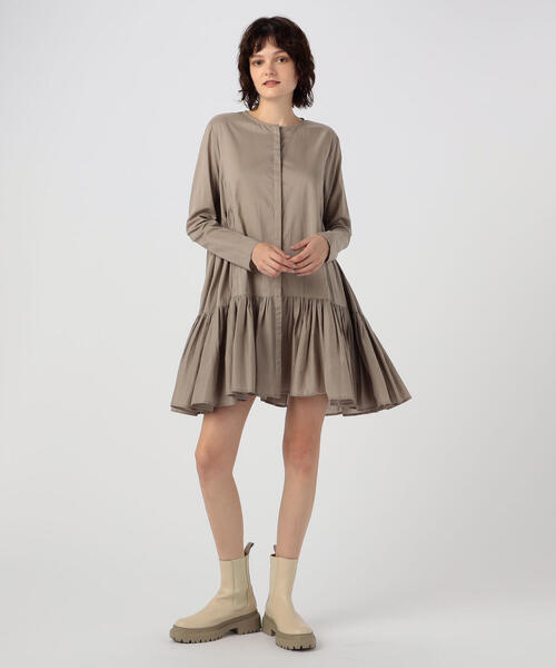 TOMORROWLAND （トゥモローランド）の「【別注】MERLETTE×TOMORROWLAND MERTEL ワンピース（ワンピース・レディース・ダークブラウン/ベージュ・3）」の3枚目の写真