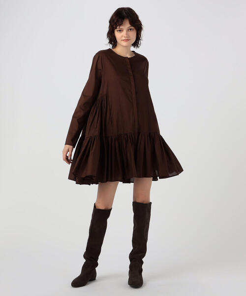 TOMORROWLAND （トゥモローランド）の「【別注】MERLETTE×TOMORROWLAND MERTEL ワンピース（ワンピース・レディース・ダークブラウン/ベージュ・3）」の6枚目の写真