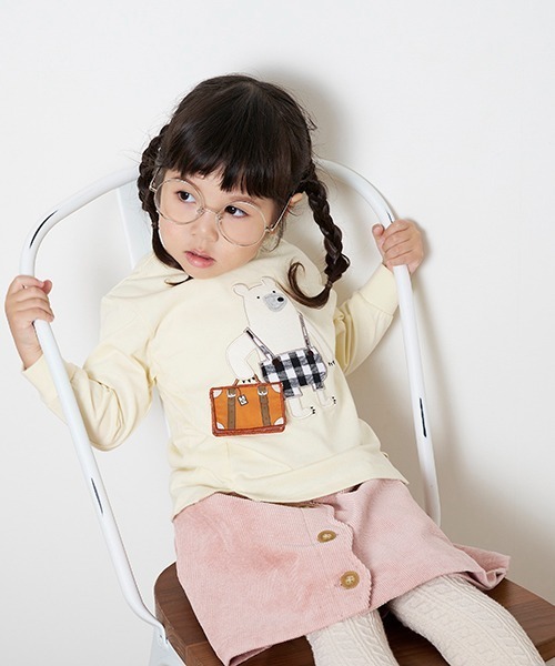 kladskap（クレードスコープ）の「スカラップキュロット（スカート・キッズ・ブラウン/ピンク・90cm/110cm/100cm/120cm）」の3枚目の写真