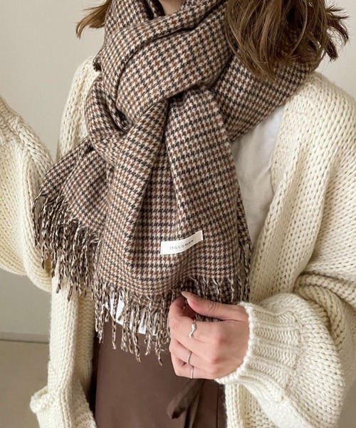 chocomee(チョコミー)の「ボリュームストール(ストール/ショール・レディース・ブラウン/グリーン・ONESIZE)」の9枚目の写真