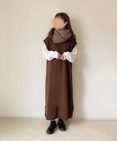 chocomee(チョコミー)の「ボリュームストール(ストール/ショール・レディース・ブラウン/グリーン・ONESIZE)」の6枚目の写真