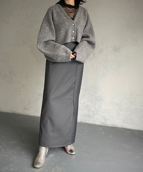 &g'aime（アンジェム）の「【&g’aime】MIXカラーVネックカーディガン（カーディガン/ボレロ・レディース・ダークパープル/ブルー/グレー・FREE）」の10枚目の写真