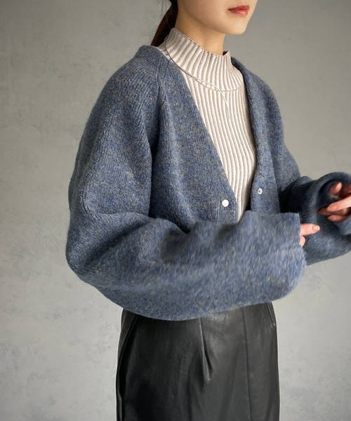 &g'aime（アンジェム）の「【&g’aime】MIXカラーVネックカーディガン（カーディガン/ボレロ・レディース・ダークパープル/ブルー/グレー・FREE）」の16枚目の写真