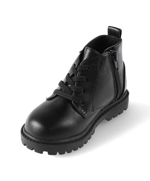 BRANSHES（ブランシェス）の「レースアップショートブーツ（ブーツ・キッズ・ブラック・16.0cm/17.0cm/20.0cm/21.0cm/19.0cm/18.0cm）」の4枚目の写真