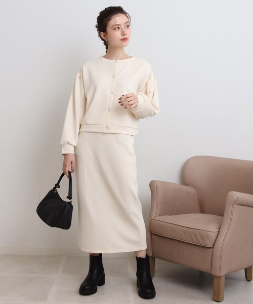 Cutie Blonde（キューティーブロンド）の「◆キルティングナロースカート（スカート・レディース・ブラック/黄緑系/アイボリー・00）」の6枚目の写真