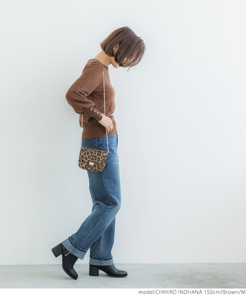 coca(coca)(コカ)の「袖パールボリュームニット(ニット/セーター・レディース・ブラウン/ブラック・M/L)」の11枚目の写真