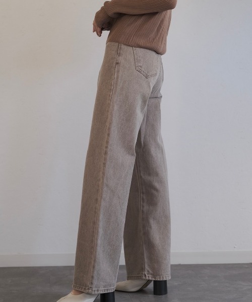 Reurie'(レウリィ)の「ダスティーカラーストレートデニム/dusty color straight denim(デニムパンツ・レディース・カーキ/ライトブルー・M/S)」の8枚目の写真