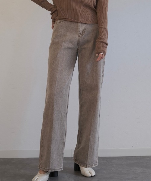 Reurie'(レウリィ)の「ダスティーカラーストレートデニム/dusty color straight denim(デニムパンツ・レディース・カーキ/ライトブルー・M/S)」の6枚目の写真