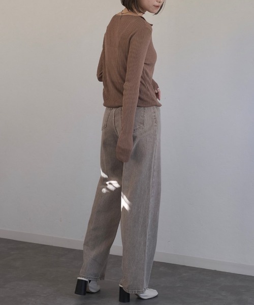 Reurie'(レウリィ)の「ダスティーカラーストレートデニム/dusty color straight denim(デニムパンツ・レディース・カーキ/ライトブルー・M/S)」の10枚目の写真