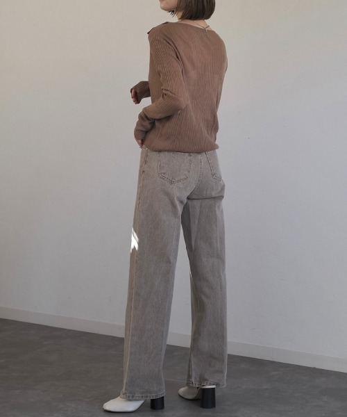 Reurie'(レウリィ)の「ダスティーカラーストレートデニム/dusty color straight denim(デニムパンツ・レディース・カーキ/ライトブルー・M/S)」の11枚目の写真