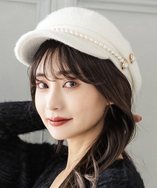Julia Boutique（ジュリアブティック）の「パール付きシャギータッチキャスケット/22649（キャスケット・レディース・ホワイト/ブラック/ベージュ・ONE）」の13枚目の写真