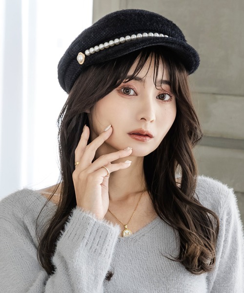 Julia Boutique（ジュリアブティック）の「パール付きシャギータッチキャスケット/22649（キャスケット・レディース・ホワイト/ブラック/ベージュ・ONE）」の18枚目の写真