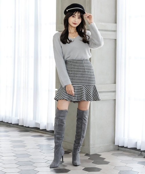 Julia Boutique（ジュリアブティック）の「パール付きシャギータッチキャスケット/22649（キャスケット・レディース・ホワイト/ブラック/ベージュ・ONE）」の4枚目の写真