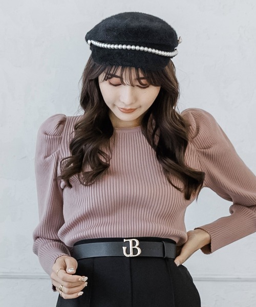 Julia Boutique（ジュリアブティック）の「パール付きシャギータッチキャスケット/22649（キャスケット・レディース・ホワイト/ブラック/ベージュ・ONE）」の11枚目の写真