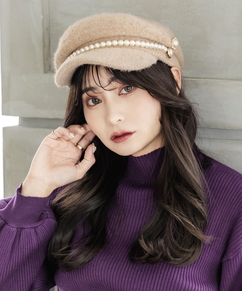 Julia Boutique（ジュリアブティック）の「パール付きシャギータッチキャスケット/22649（キャスケット・レディース・ホワイト/ブラック/ベージュ・ONE）」の16枚目の写真
