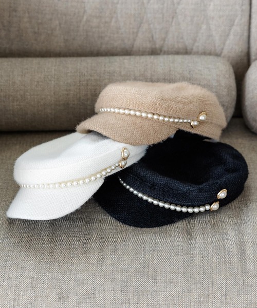 Julia Boutique（ジュリアブティック）の「パール付きシャギータッチキャスケット/22649（キャスケット・レディース・ホワイト/ブラック/ベージュ・ONE）」の22枚目の写真