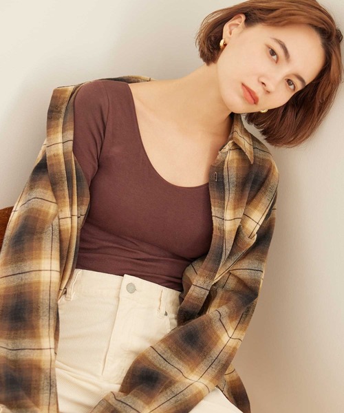 bijorie(ビジュリィ)の「【bijorie】ベストボディブラカップ付きロングスリーブ/NEW BASIC series(インナーウェア/肌着・レディース・ライトグレー/ダークブラウン/ブラック・MEDIUM/LARGE/LG)」の3枚目の写真