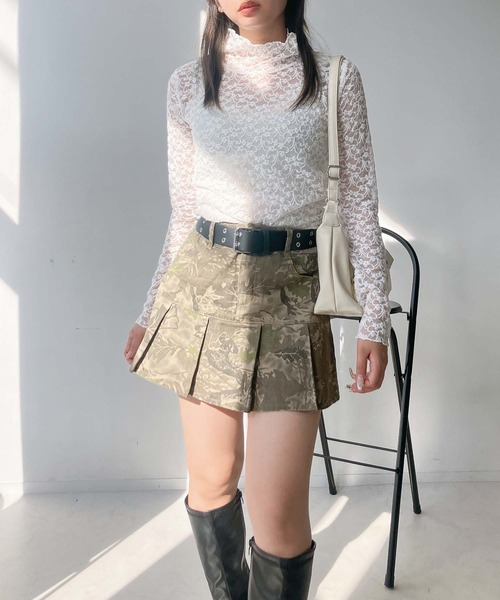 AS KNOW AS plus（アズノゥアズプラス）の「♪お花ぽこぽこ ハイネックプルオーバー（Tシャツ/カットソー・レディース・アイボリー/オフホワイト/ブラック/ブラック×ベージュ/ブルー・FREE）」の18枚目の写真