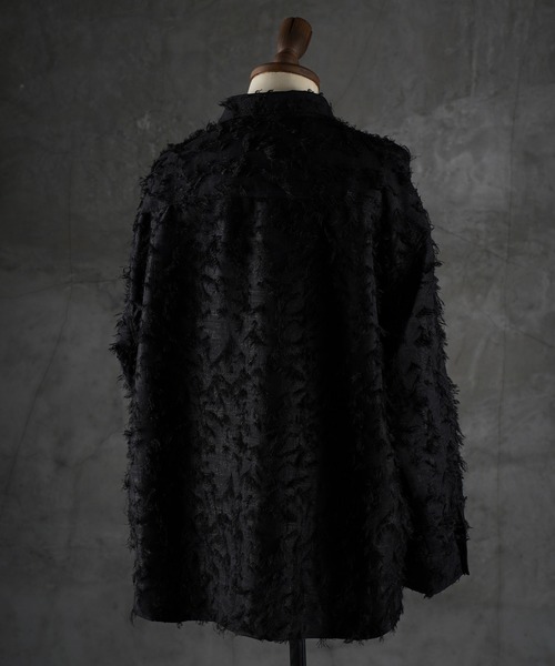 G.O.C(ジーオーシー)の「フリンジ ジャガード オーバーシャツ(シャツ/ブラウス・メンズ・ブラック・MEDIUM/LARGE)」の7枚目の写真