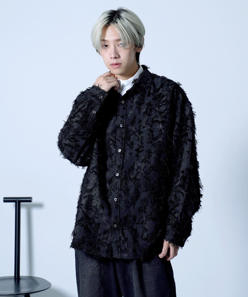 G.O.C(ジーオーシー)の「フリンジ ジャガード オーバーシャツ(シャツ/ブラウス・メンズ・ブラック・MEDIUM/LARGE)」の17枚目の写真