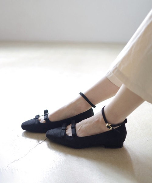 SESTO(セスト)の「取り外しできるストラップ付き、ダブルリボンメリージェーンパンプス(パンプス・レディース・ドット/グリーン/ブラック・22.5cm/23.0cm/23.5cm/24.0cm/24.5cm/25.0cm)」の15枚目の写真