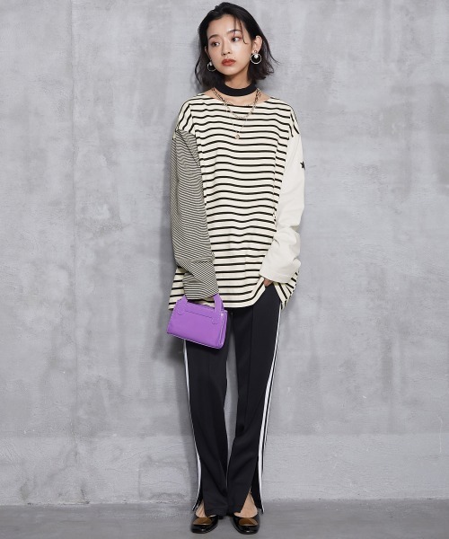 GEVS.(ジェイヴィス)の「<大きいサイズ> チョーカー付クレイジーボーダーカットソープルオーバー GEVS.(Tシャツ/カットソー・レディース・ブルー系/ホワイト系・L/LL/3L/4L/5L)」の16枚目の写真