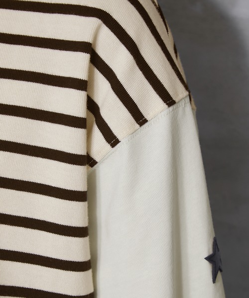 GEVS.(ジェイヴィス)の「<大きいサイズ> チョーカー付クレイジーボーダーカットソープルオーバー GEVS.(Tシャツ/カットソー・レディース・ブルー系/ホワイト系・L/LL/3L/4L/5L)」の10枚目の写真