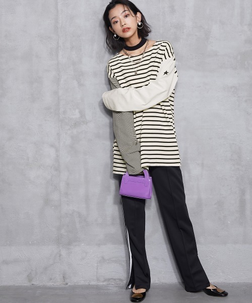 GEVS.(ジェイヴィス)の「<大きいサイズ> チョーカー付クレイジーボーダーカットソープルオーバー GEVS.(Tシャツ/カットソー・レディース・ブルー系/ホワイト系・L/LL/3L/4L/5L)」の15枚目の写真