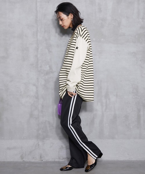 GEVS.(ジェイヴィス)の「<大きいサイズ> チョーカー付クレイジーボーダーカットソープルオーバー GEVS.(Tシャツ/カットソー・レディース・ブルー系/ホワイト系・L/LL/3L/4L/5L)」の13枚目の写真