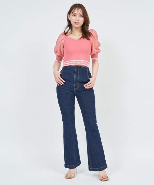 ROYAL PARTY(ロイヤルパーティー)の「メッセージロゴジャガードニットトップス(ニット/セーター・レディース・ピンク/ブラック/オフホワイト・FREE)」の17枚目の写真