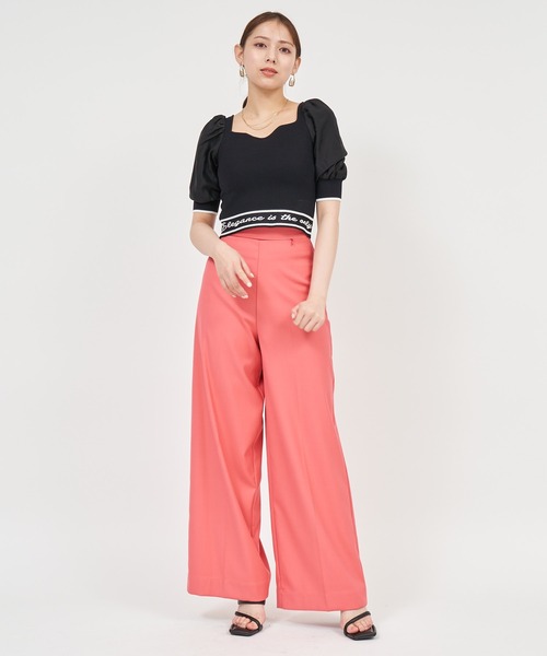 ROYAL PARTY(ロイヤルパーティー)の「メッセージロゴジャガードニットトップス(ニット/セーター・レディース・ピンク/ブラック/オフホワイト・FREE)」の19枚目の写真