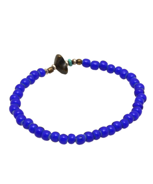 MR.OLIVE（ミスターオリーブ）の「Antique Beads Bracelet-Navy-（ブレスレット・メンズ・ネイビー・FREE）」の2枚目の写真